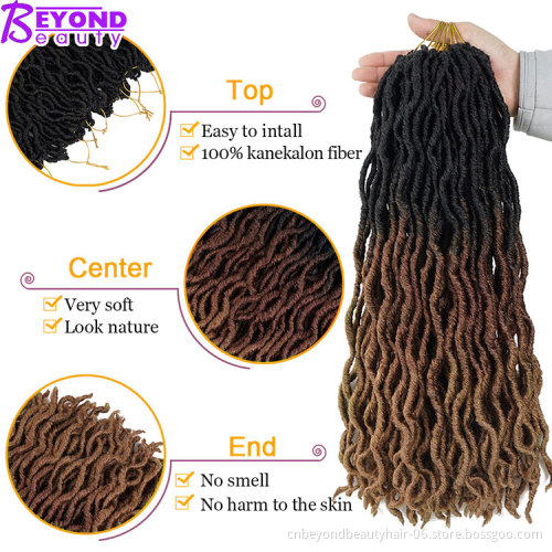 20Inch Goddess Faux locs Crochet Hair Soft Gypsy Locs Wavy Crochet Braids dreadlock extensions African Roots Braid